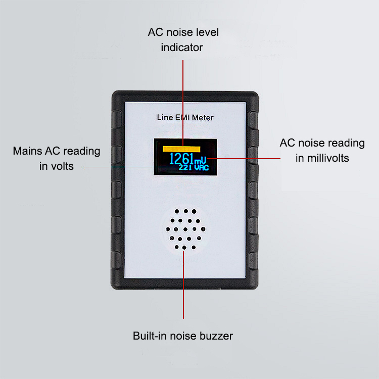 Mini OLED Digital AC Noise Meter EMI Tester Wideband AC Power Ripple Analyzer 