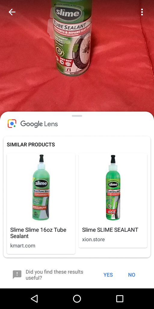 Google Lens search results