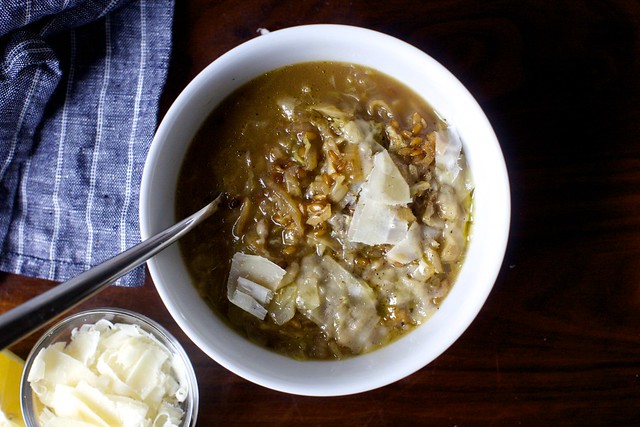 cozy cabbage and farro soup