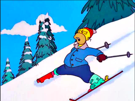 Homer esquiando