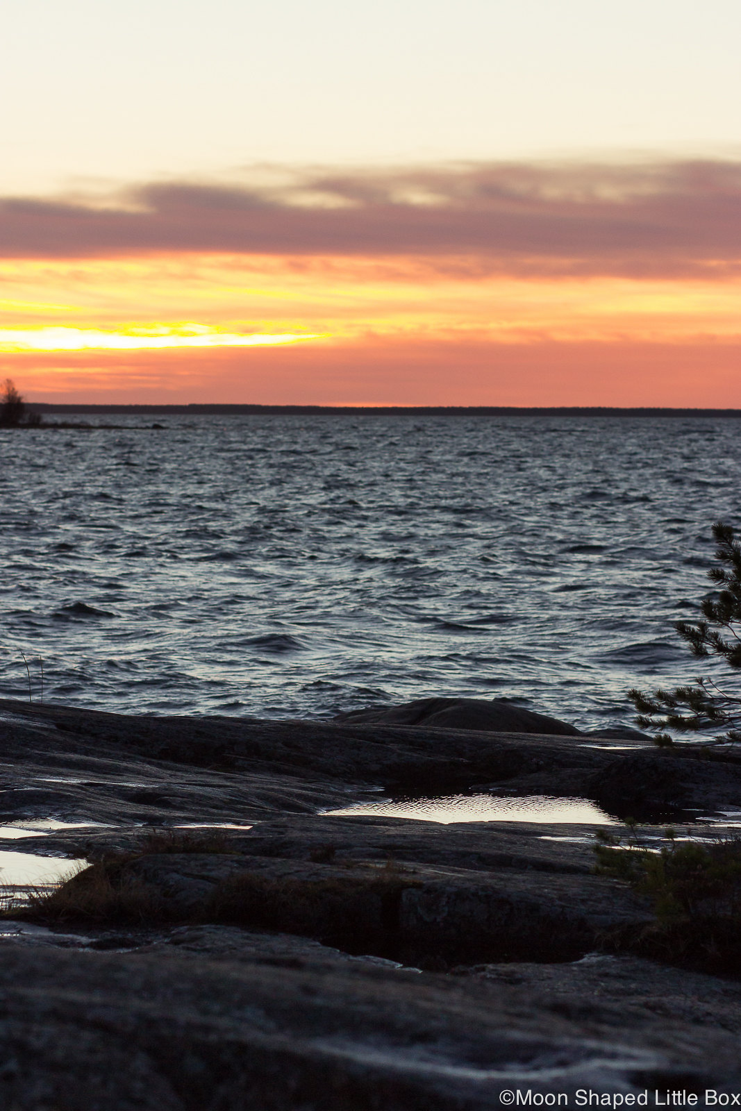 Fäboda, Pietarsaari, Jakobstad, sunset at the ocean, auringonlasku