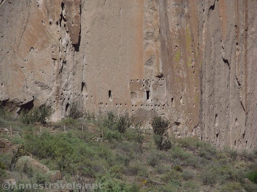 Looking back up at Long House from the Main Loop Trail in Bandelier National Monument, New Mexico