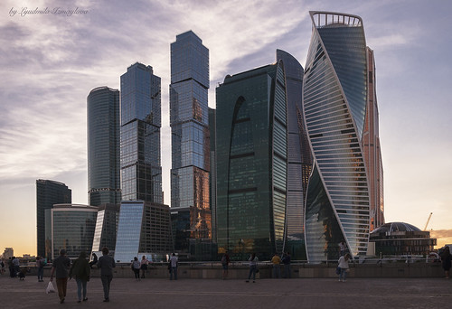 architecture tower skyscraper structure design building roof floor sunset city street capital moscow russia