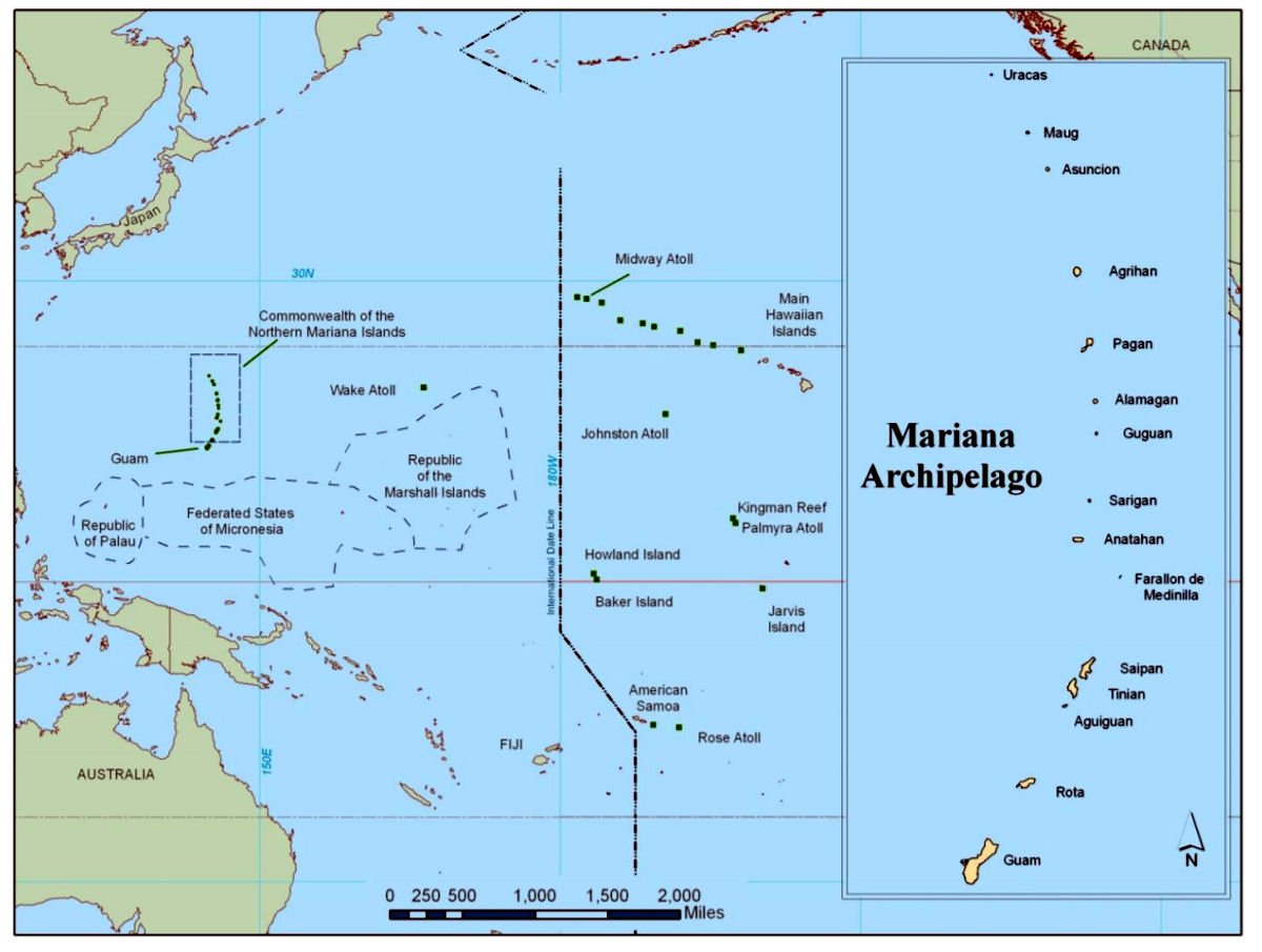 Map of the Commonwealth of the Northern Mariana Islands