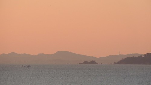 sunrise dawn sea landscape incheon southkorea seou october 2018 silhouette