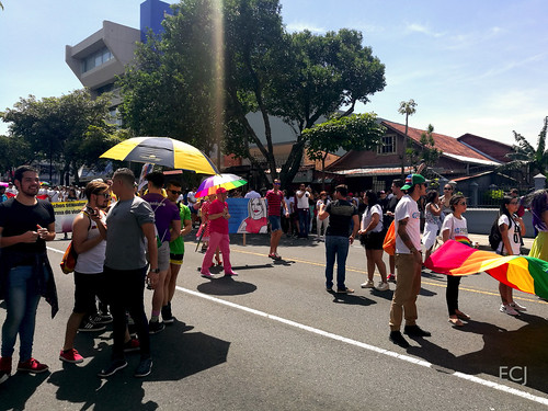 rayo urbano ciudad calle marcha desfile manifestación orgullo lgbti gay diversidad igualdad derechos multitud gente personas edificio árbol bandera sombrilla