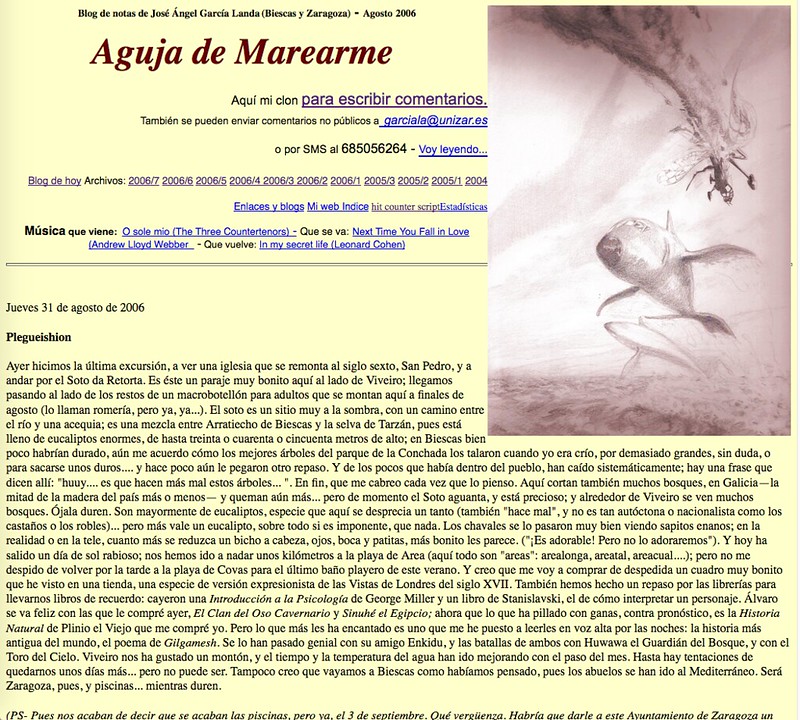Aguja de Marearme: Blog de notas de agosto de 2006