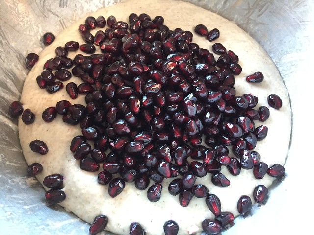 Mixing pomegranate seeds