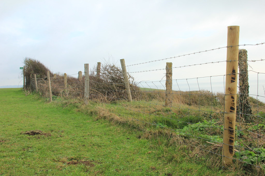 Due to the gradual erosion of the land by the sea, the barriers along the coastal path have to be continually moved inland