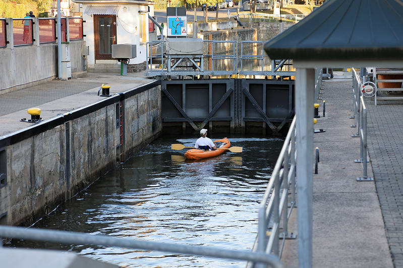 Canoe through the lock
