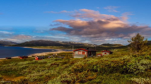 imingfjell fishingwater mountain sky goldenhour cabins norway