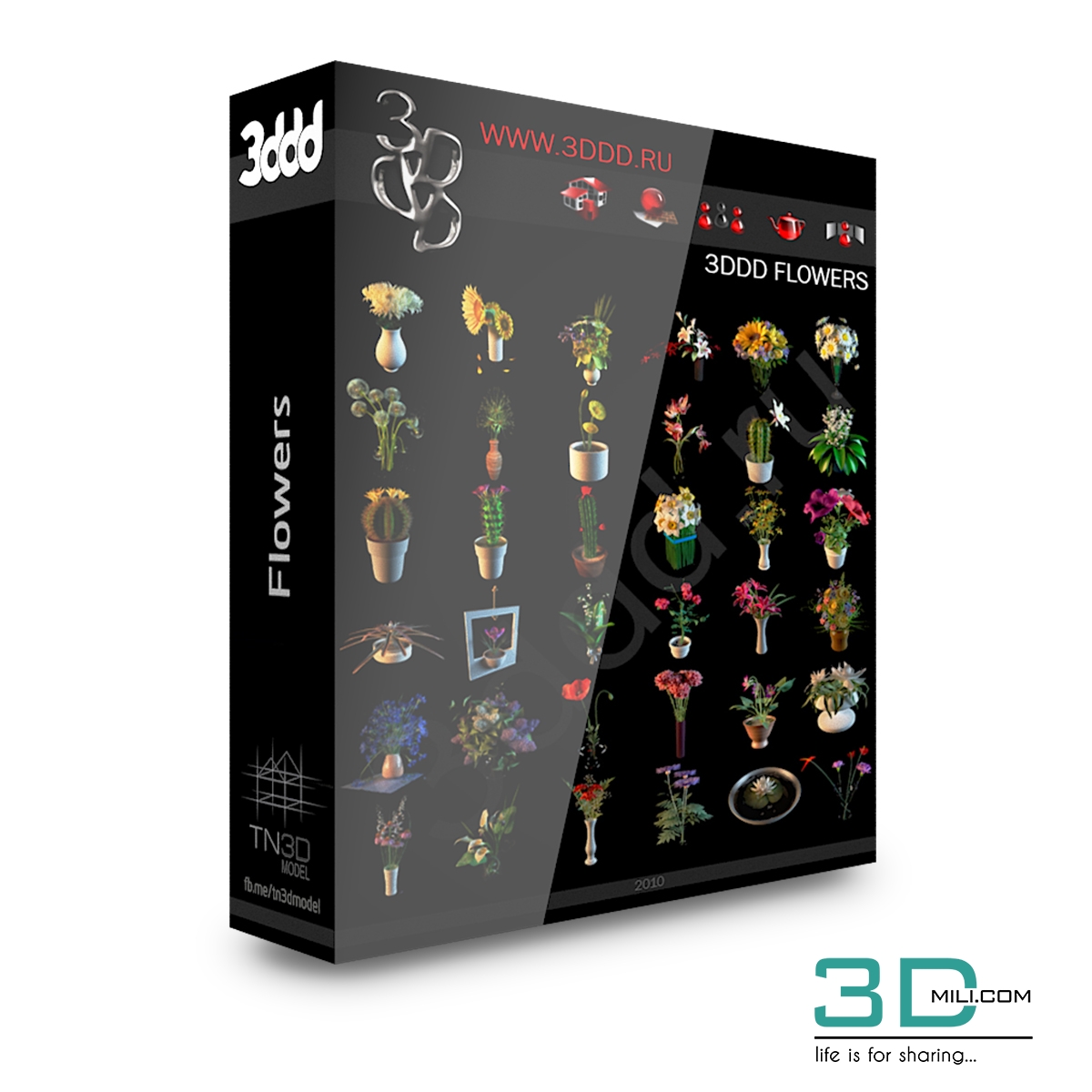 3ddd Collections: Flowers - 3DMili 2021 - Download 3D Model - Free 3D ...