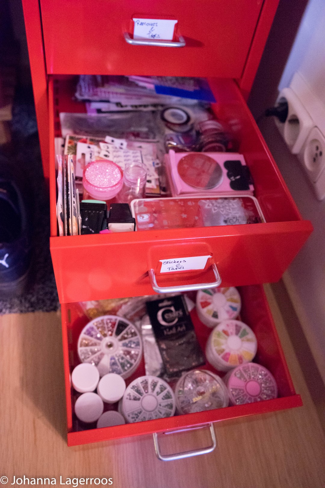organized nail drawer