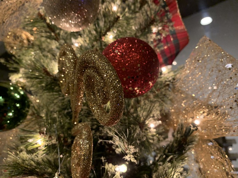 holiday ornaments and lights