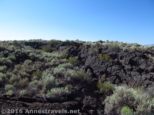 Lava fields around the Big Crack in Lava Beds National Monument, California