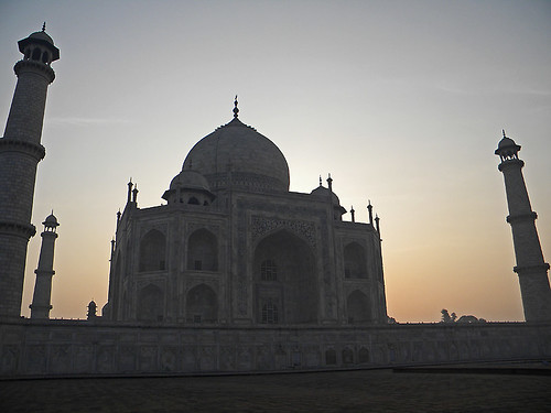 The Taj Mahal in Agra, India just after sunrise