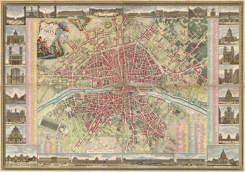 Composite Nouveau Plan Routier de la Ville et Faubourgs de Paris (1784)