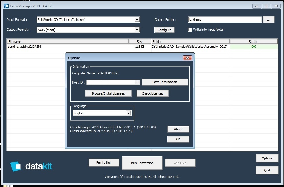 Working with DATAKIT CrossManager 2019.1 full license