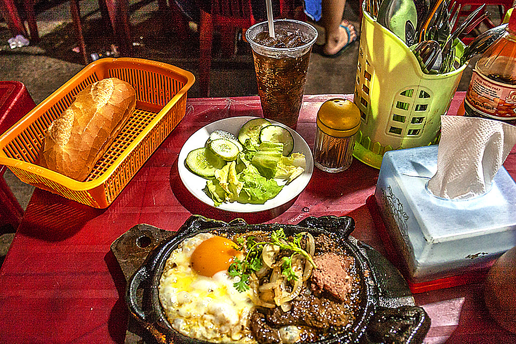 Steak with pate and an egg in Phu Lam--Saigon