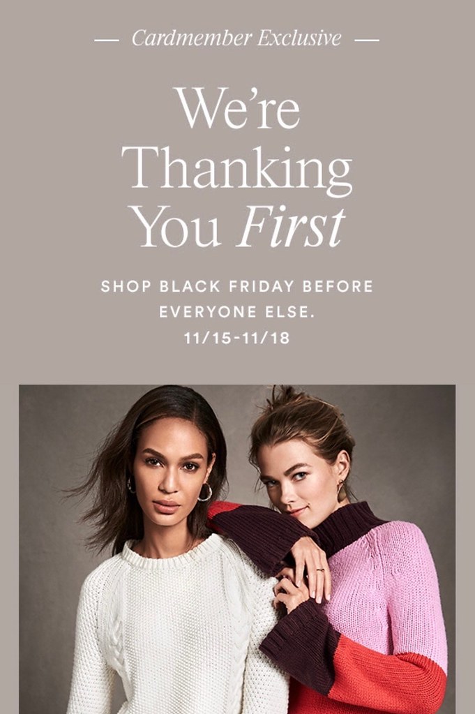 Ann Taylor and LOVELOFT Cardmembers Shop Black Friday Early