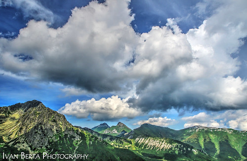 summer holiday slovakia europe tatras mountains sky cloud view clouds forest blue green nature scenery landscape slovensko slovak republic