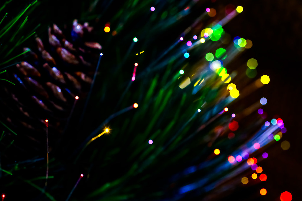 Fiber-optic Christmas tree abstract