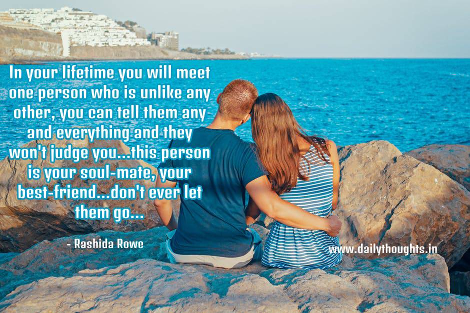 Soulmate quote by Rashida Rowe with cute couple image