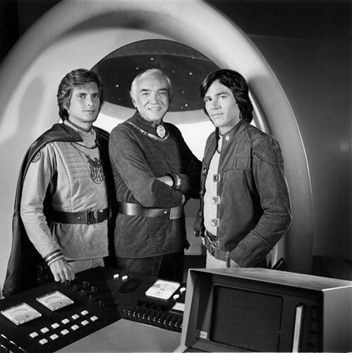 Battlestar Galactica - 1978 - Promo Photo - Dirk Benedict, Lorne Greene, Richard Hatch