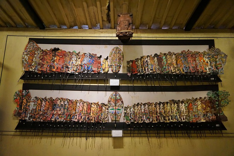 Range of shadow puppets at Setia Darma House of Masks and Puppets, Bali