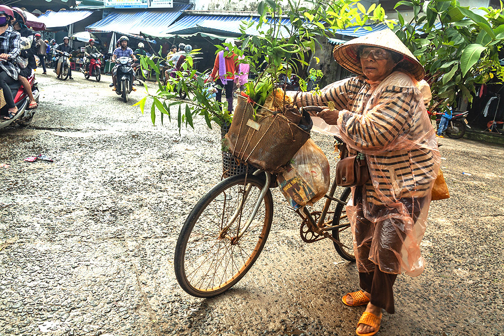 Woman selling plants at the central market-- Ea Kar