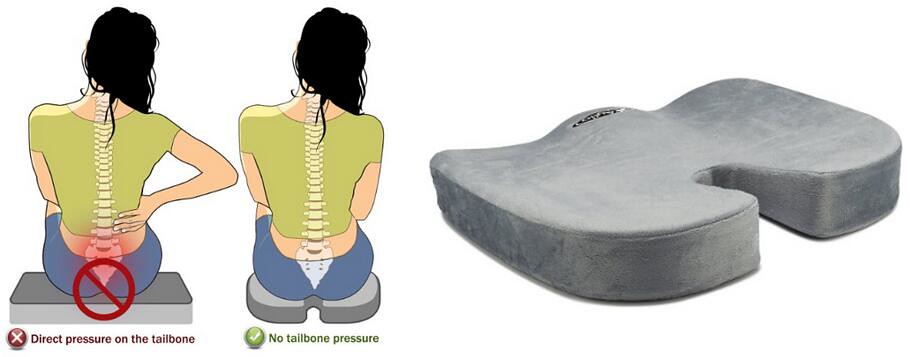 How the coccyx cushion helps reduce tailbone pain.