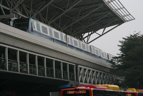 Guangzhou Metro L4 series(Line 5) near Tanwei.Sta, Guangzhou, Guangdong, China /Jan 4 ,2019