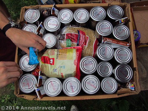 We bring a lot of cans with us... Soup, chili, spaghetti sauce... and since we remove all the labels before we leave, they all have to be marked, too!