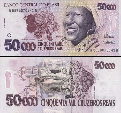 50 000 cruzeiros reias Brazília 1993, P242