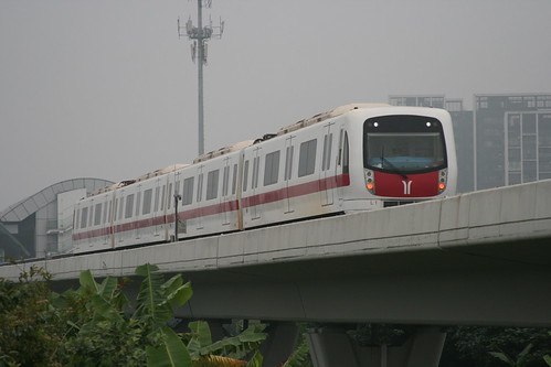Guangzhou Metro 04series(L1, Line 4) near Haibang.Sta, Guangzhou, Guangdong, China /Jan 4, 2019