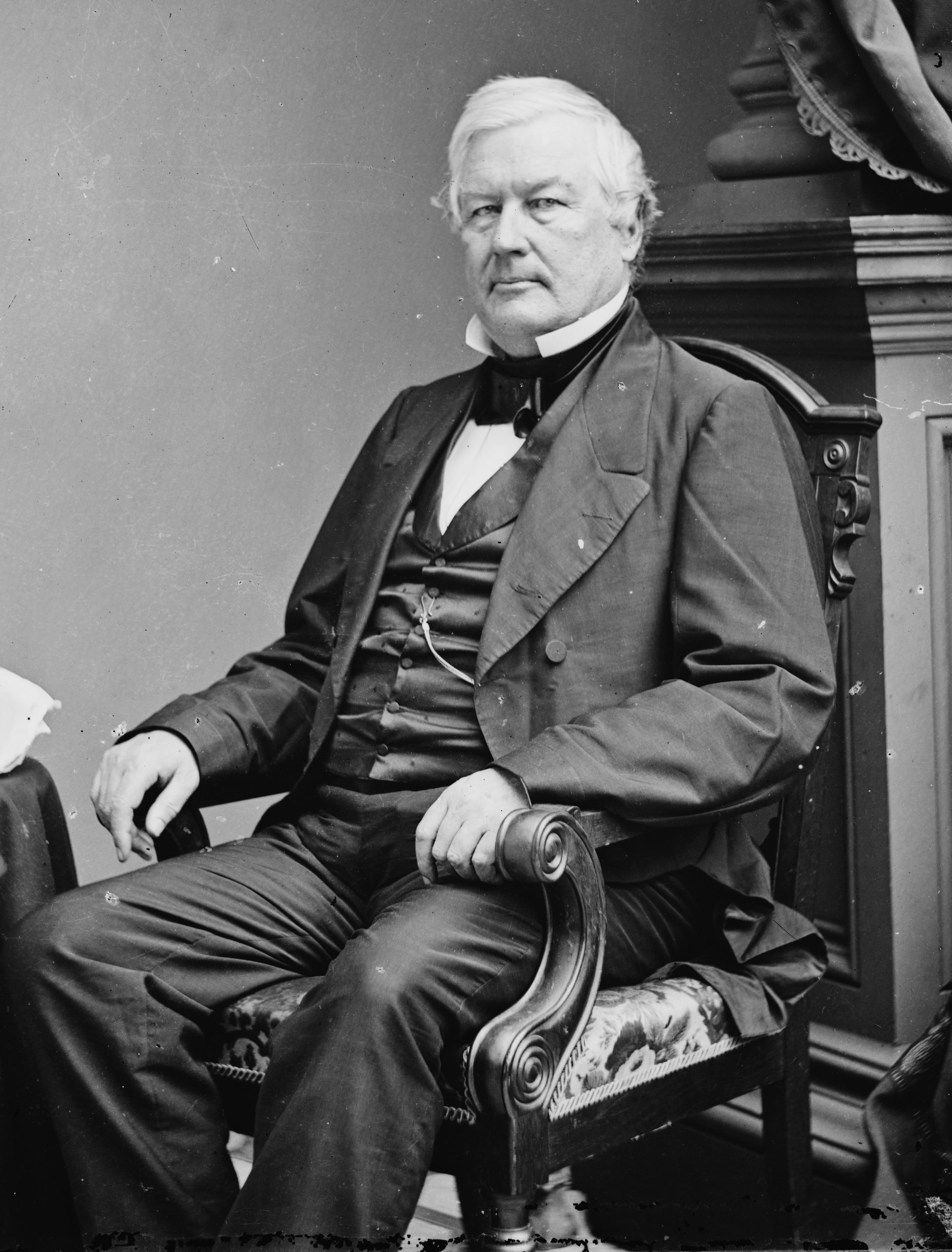 Photo of President Millard Fillmore by Mathew B. Brady circa 1855-1865. Part of the Library of Congress Brady-Handy photograph collection.