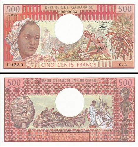 500 Frankov Gabon 1978, P2b
