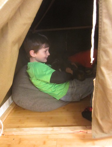 in the tent
