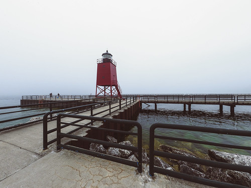 charlevoix lighthouse lake michigan pier fog water red puremichigan lakemichigan oly olympus getolympus omdem1mkii omd omdem1ii 8mmf18 8mmf18fisheye fisheye