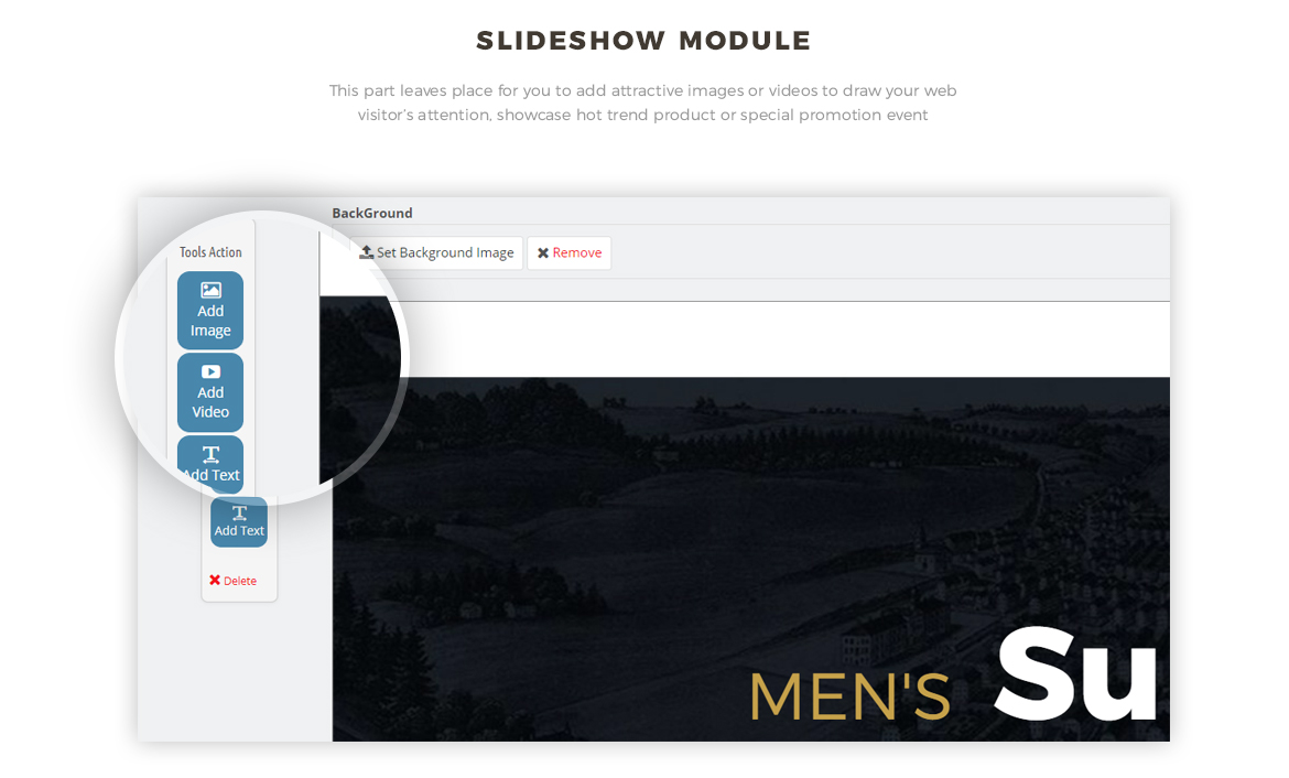 Slide show module for Men Fashion prestashop theme
