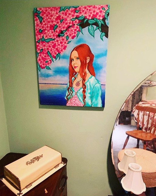 “Redhaired Girl with Pink Flowers” in her forever home! 🌸🌸🌸 Thanks, Liz G.
