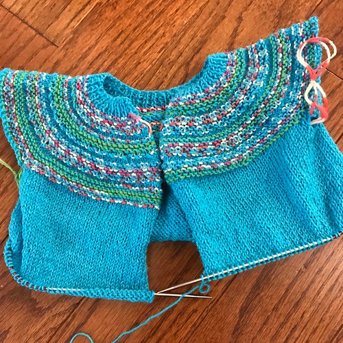 Another peek at my baby cardigan design