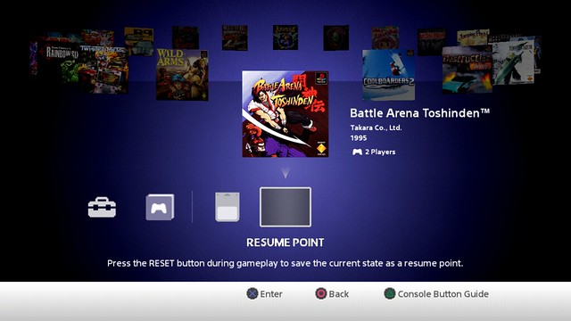 PlayStation Classic user interface