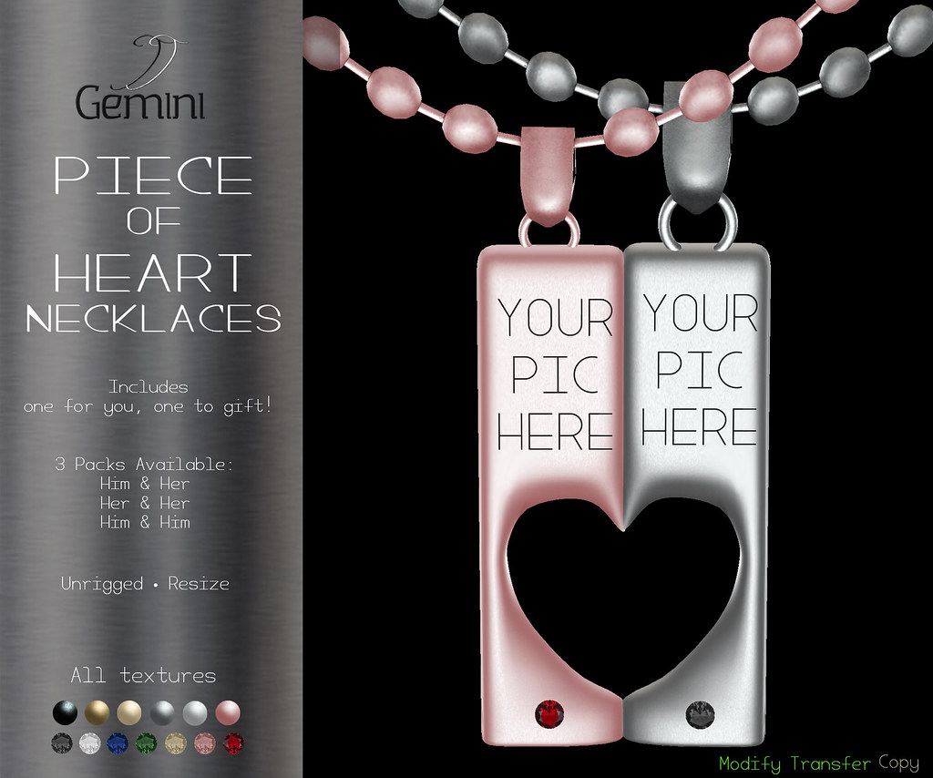 •Gemini -Piece of Heart Necklaces- @ Vanity Event•